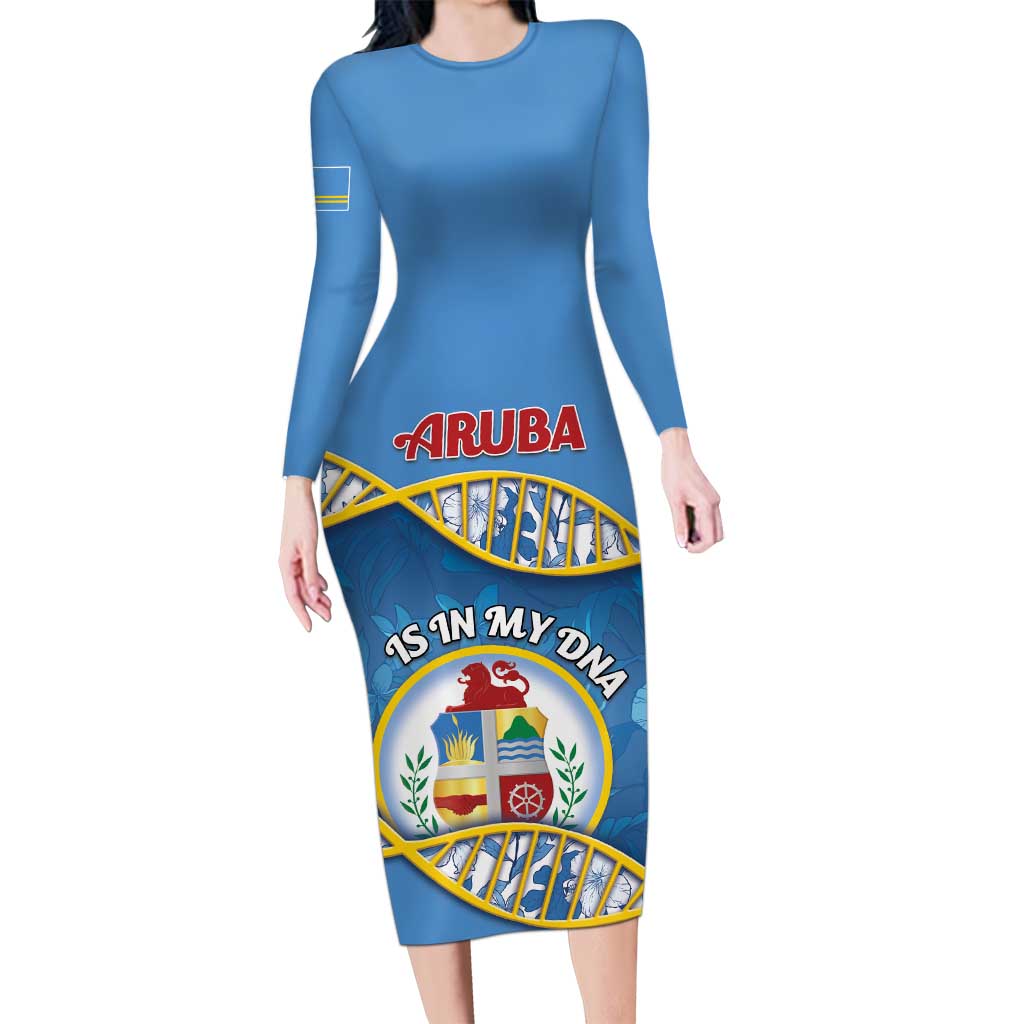 Personalized Aruba Is In My DNA Long Sleeve Bodycon Dress - Wonder Print Shop