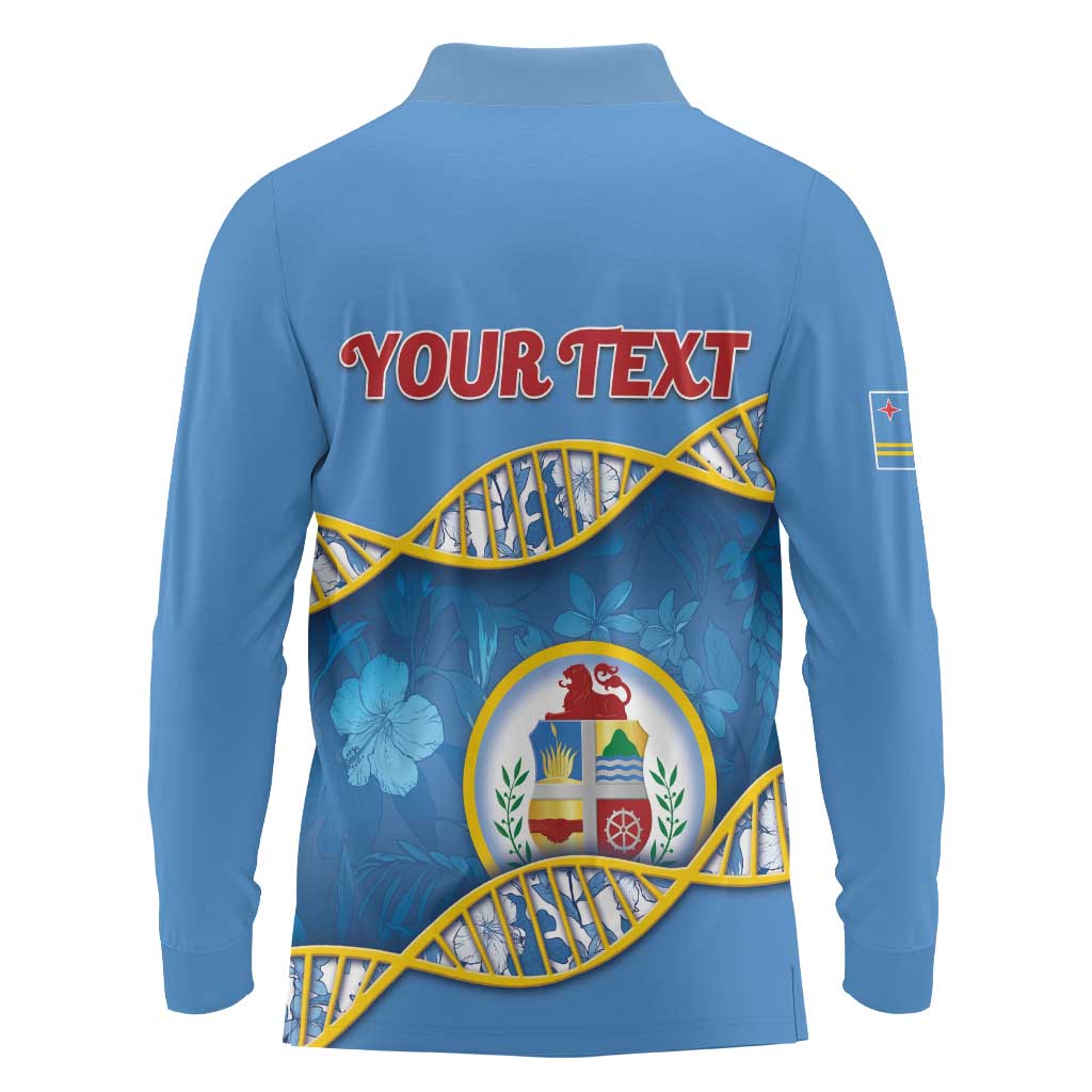 Personalized Aruba Is In My DNA Long Sleeve Polo Shirt - Wonder Print Shop