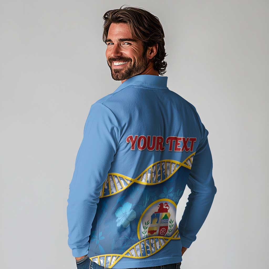 Personalized Aruba Is In My DNA Long Sleeve Polo Shirt - Wonder Print Shop