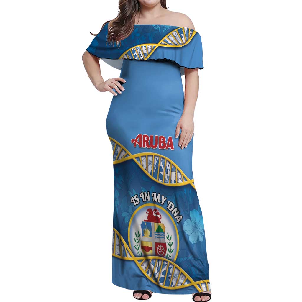 Personalized Aruba Is In My DNA Off Shoulder Maxi Dress - Wonder Print Shop
