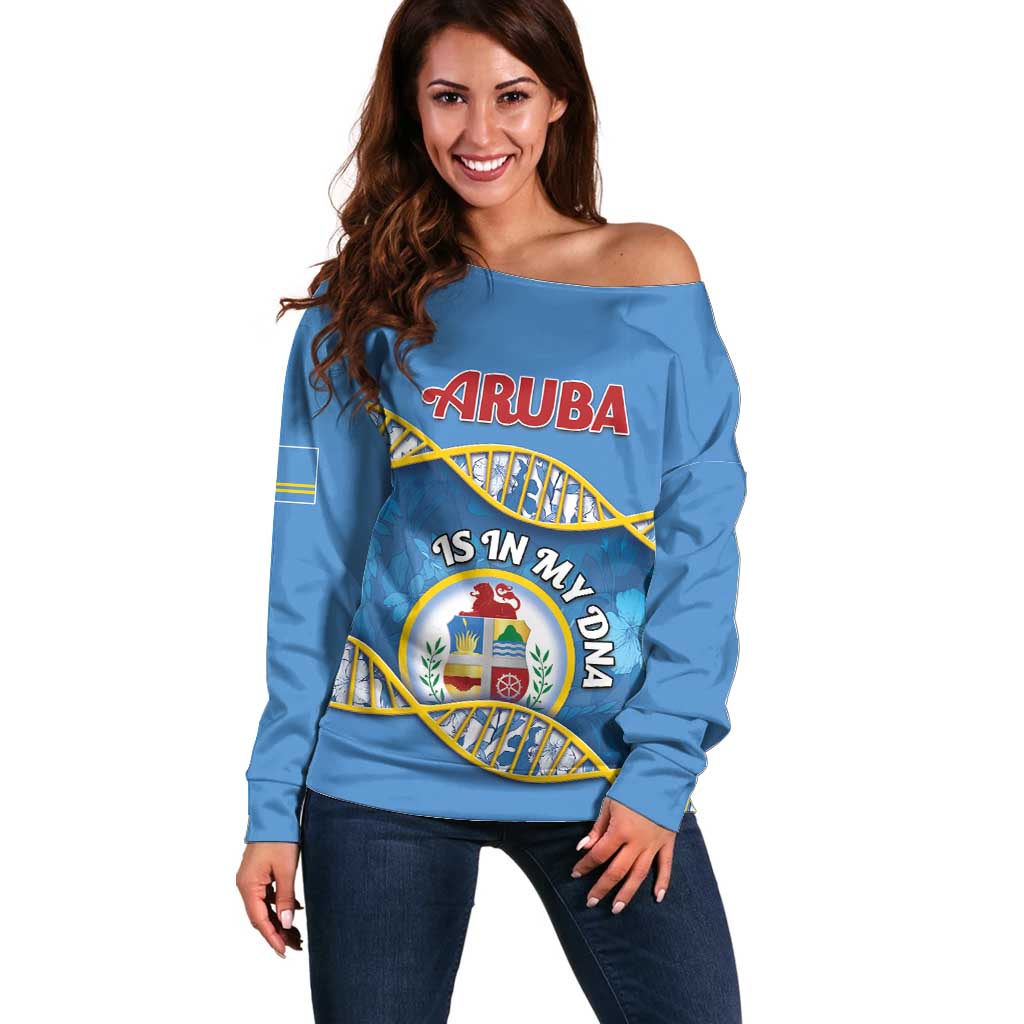 Personalized Aruba Is In My DNA Off Shoulder Sweater - Wonder Print Shop