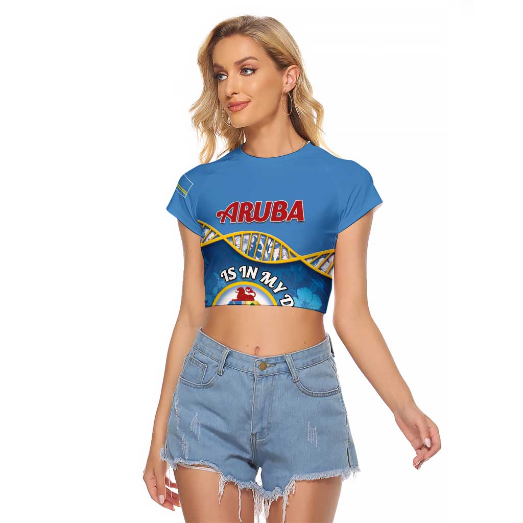 Personalized Aruba Is In My DNA Raglan Cropped T Shirt - Wonder Print Shop
