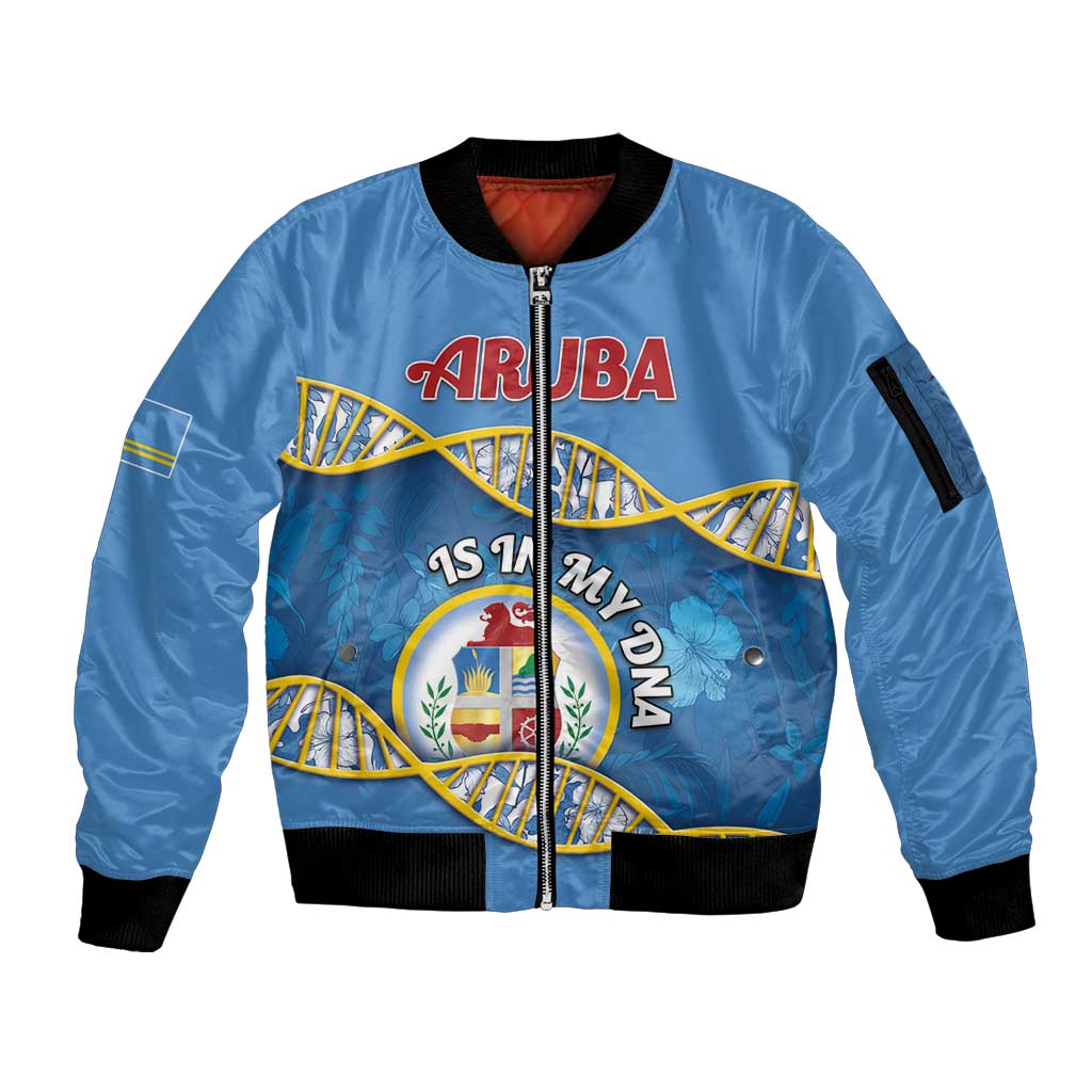 Personalized Aruba Is In My DNA Sleeve Zip Bomber Jacket - Wonder Print Shop