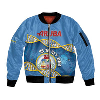 Personalized Aruba Is In My DNA Sleeve Zip Bomber Jacket - Wonder Print Shop