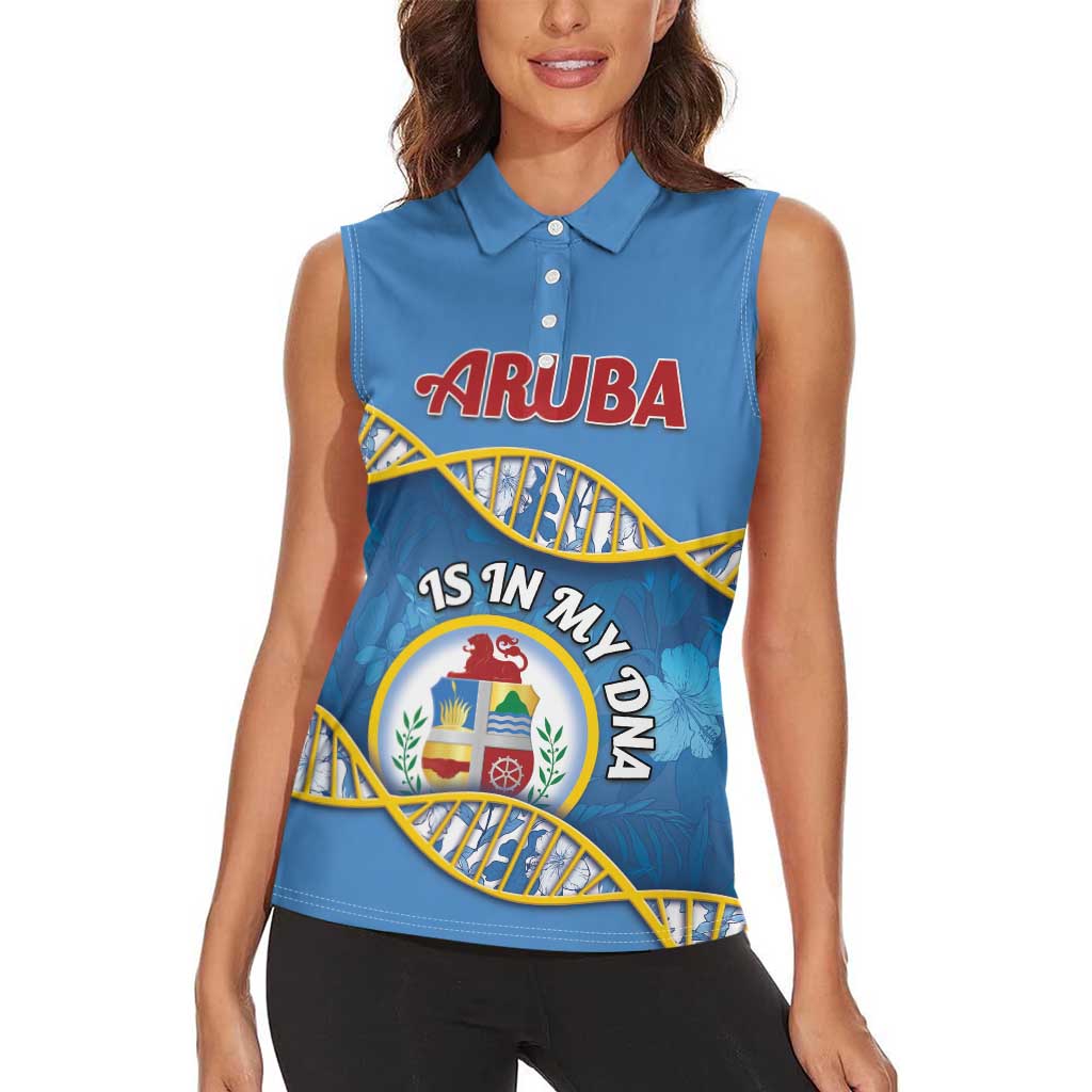 Personalized Aruba Is In My DNA Women Sleeveless Polo Shirt - Wonder Print Shop