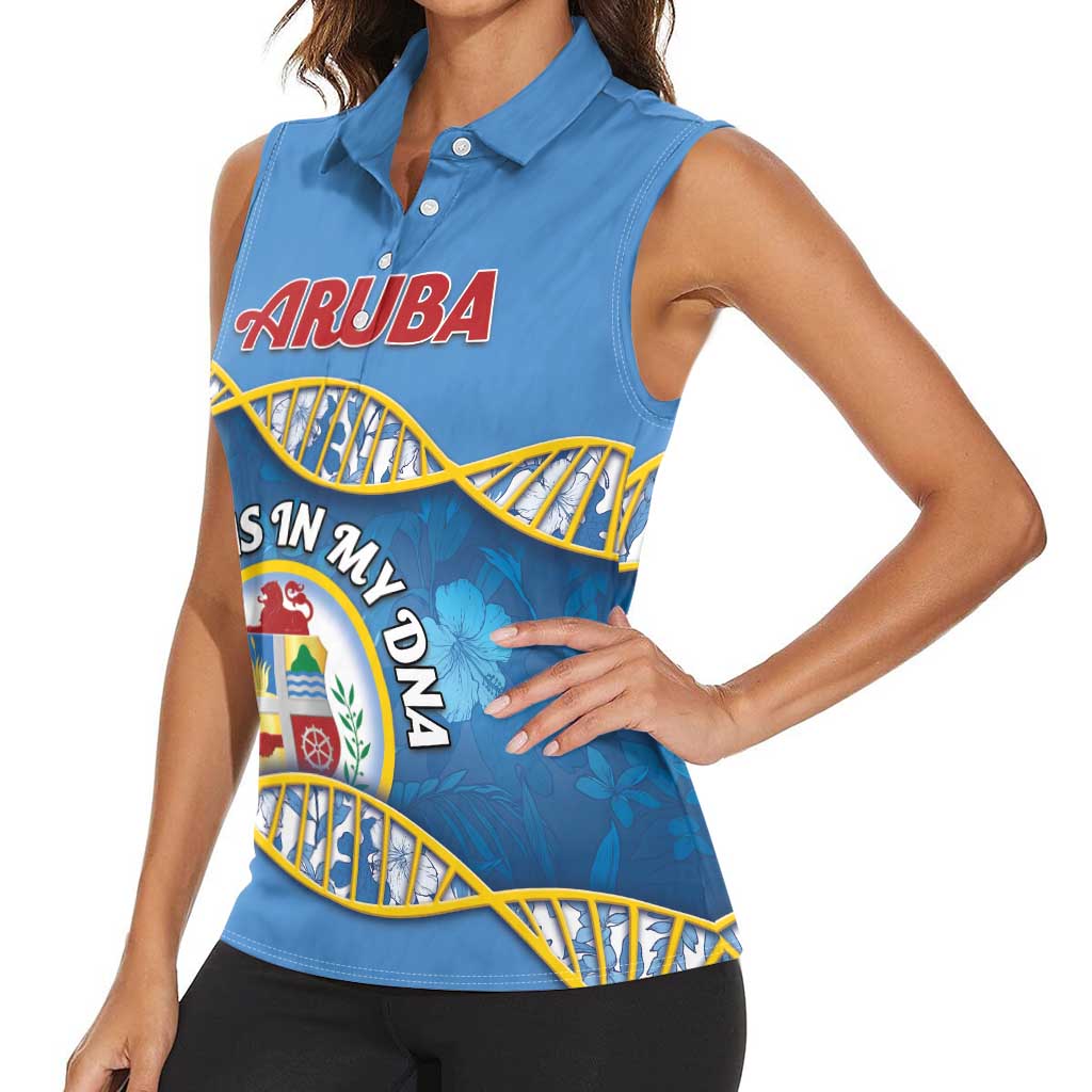 Personalized Aruba Is In My DNA Women Sleeveless Polo Shirt - Wonder Print Shop
