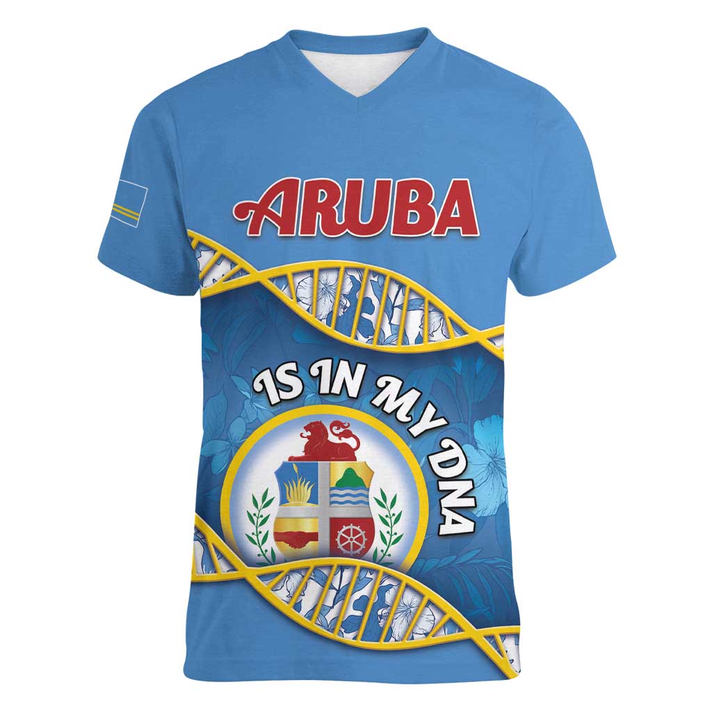Personalized Aruba Is In My DNA Women V-Neck T-Shirt - Wonder Print Shop