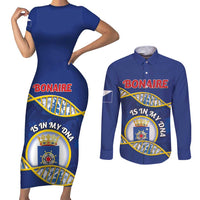 Personalized Bonaire Is In My DNA Couples Matching Short Sleeve Bodycon Dress and Long Sleeve Button Shirt - Wonder Print Shop