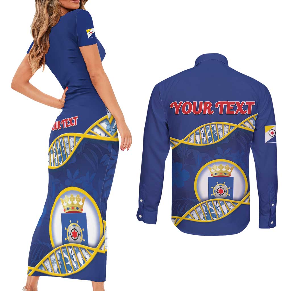 Personalized Bonaire Is In My DNA Couples Matching Short Sleeve Bodycon Dress and Long Sleeve Button Shirt - Wonder Print Shop