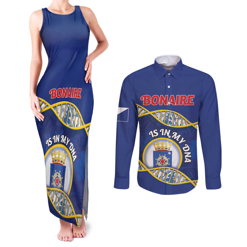 Personalized Bonaire Is In My DNA Couples Matching Tank Maxi Dress and Long Sleeve Button Shirt - Wonder Print Shop