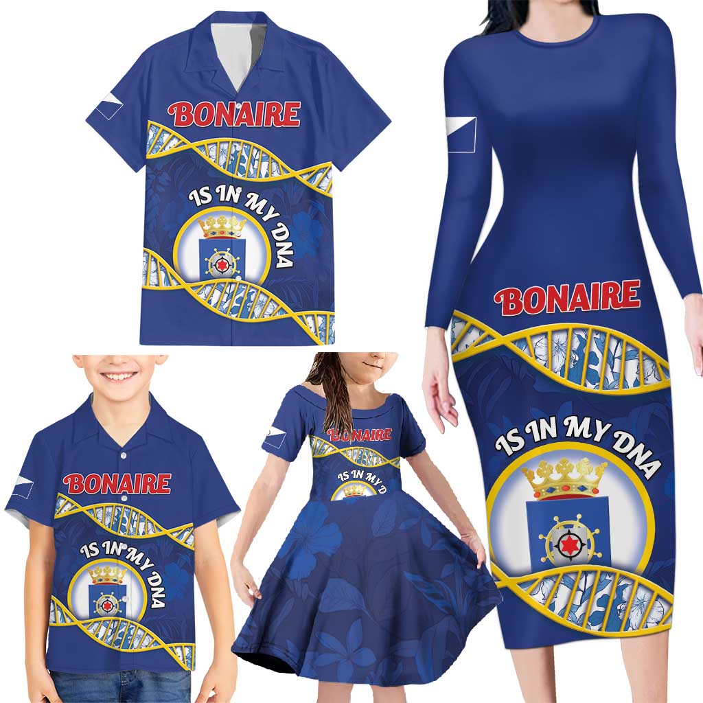 Personalized Bonaire Is In My DNA Family Matching Long Sleeve Bodycon Dress and Hawaiian Shirt - Wonder Print Shop