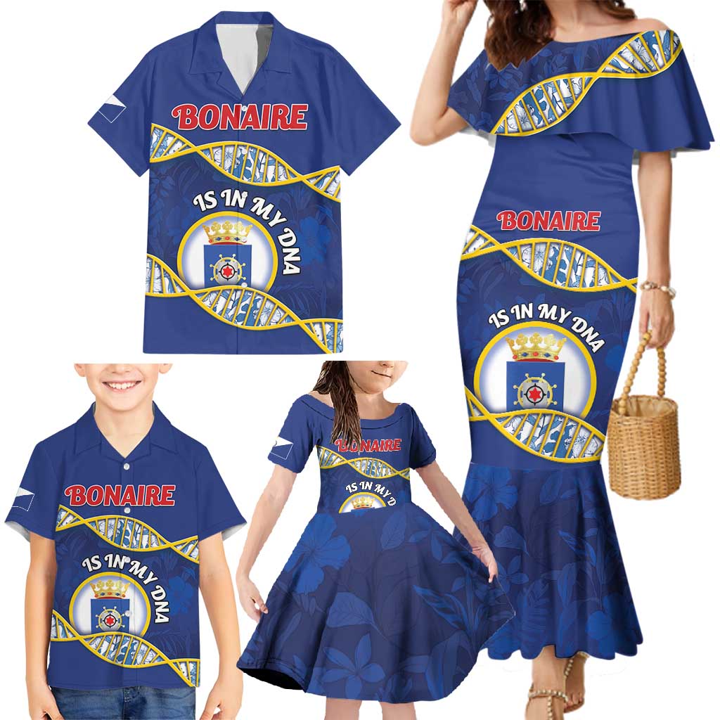 Personalized Bonaire Is In My DNA Family Matching Mermaid Dress and Hawaiian Shirt - Wonder Print Shop