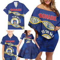 Personalized Bonaire Is In My DNA Family Matching Off Shoulder Short Dress and Hawaiian Shirt - Wonder Print Shop