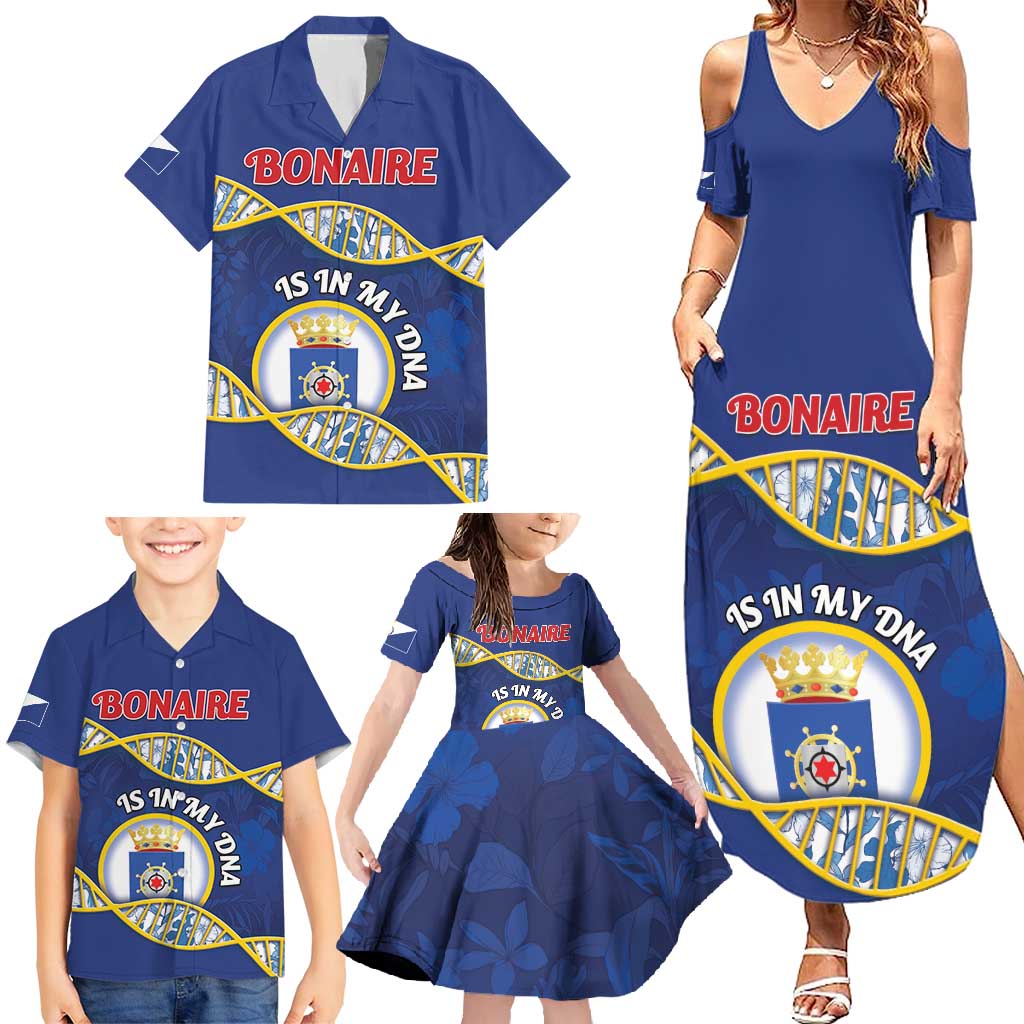 Personalized Bonaire Is In My DNA Family Matching Summer Maxi Dress and Hawaiian Shirt - Wonder Print Shop