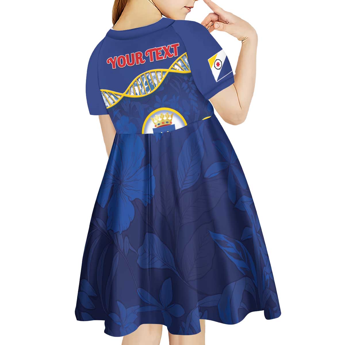 Personalized Bonaire Is In My DNA Kid Short Sleeve Dress - Wonder Print Shop