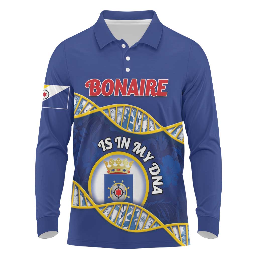 Personalized Bonaire Is In My DNA Long Sleeve Polo Shirt - Wonder Print Shop