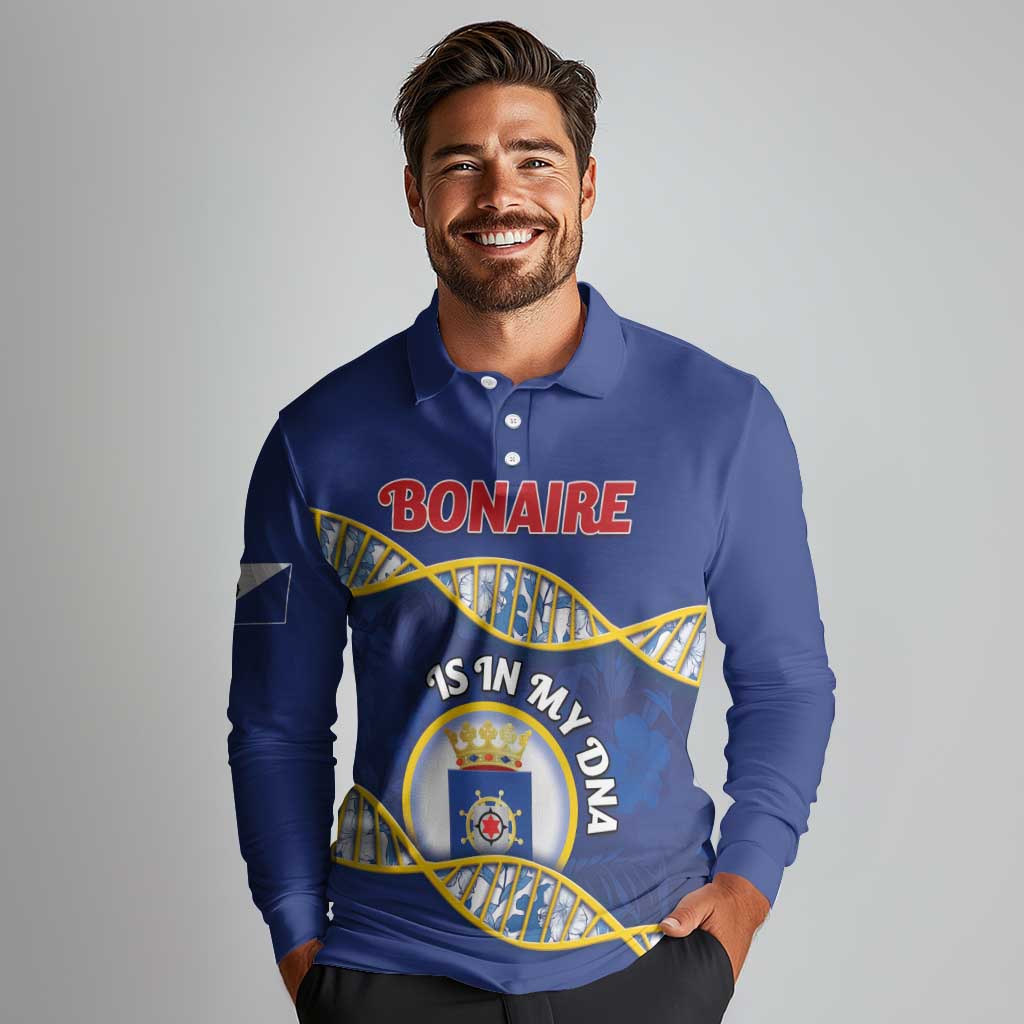 Personalized Bonaire Is In My DNA Long Sleeve Polo Shirt - Wonder Print Shop