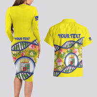 Personalized Curacao Is In My DNA Couples Matching Long Sleeve Bodycon Dress and Hawaiian Shirt - Wonder Print Shop