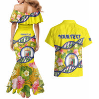 Personalized Curacao Is In My DNA Couples Matching Mermaid Dress and Hawaiian Shirt - Wonder Print Shop