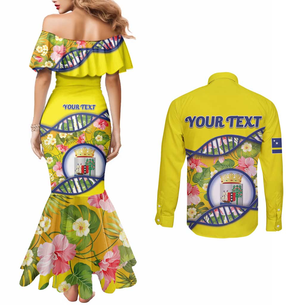 Personalized Curacao Is In My DNA Couples Matching Mermaid Dress and Long Sleeve Button Shirt - Wonder Print Shop