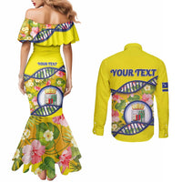 Personalized Curacao Is In My DNA Couples Matching Mermaid Dress and Long Sleeve Button Shirt - Wonder Print Shop
