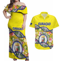 Personalized Curacao Is In My DNA Couples Matching Off Shoulder Maxi Dress and Hawaiian Shirt - Wonder Print Shop