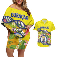 Personalized Curacao Is In My DNA Couples Matching Off Shoulder Short Dress and Hawaiian Shirt - Wonder Print Shop