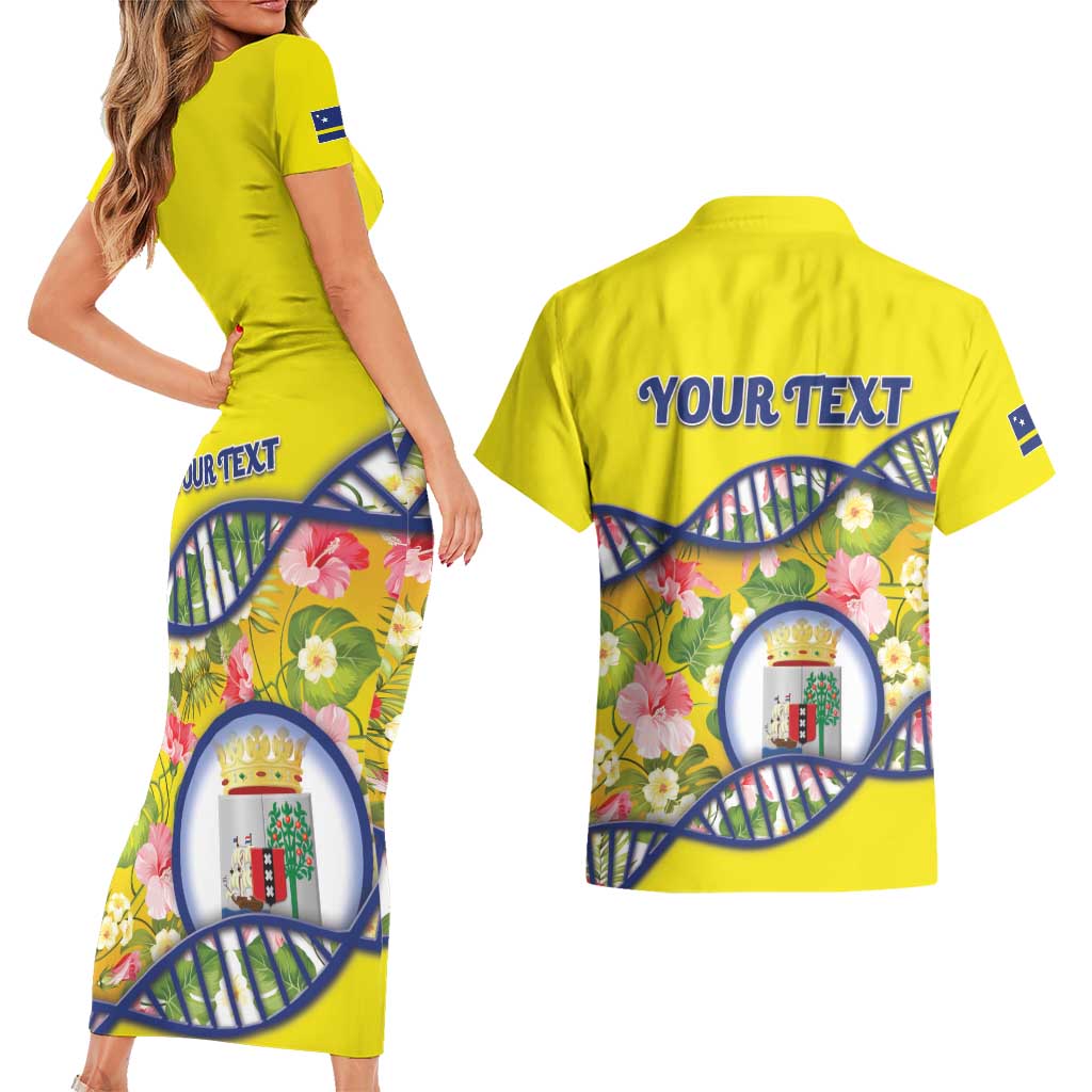 Personalized Curacao Is In My DNA Couples Matching Short Sleeve Bodycon Dress and Hawaiian Shirt - Wonder Print Shop