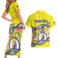 Personalized Curacao Is In My DNA Couples Matching Short Sleeve Bodycon Dress and Hawaiian Shirt - Wonder Print Shop