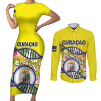 Personalized Curacao Is In My DNA Couples Matching Short Sleeve Bodycon Dress and Long Sleeve Button Shirt - Wonder Print Shop