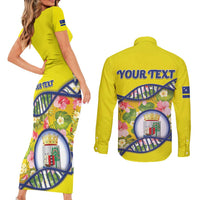 Personalized Curacao Is In My DNA Couples Matching Short Sleeve Bodycon Dress and Long Sleeve Button Shirt - Wonder Print Shop