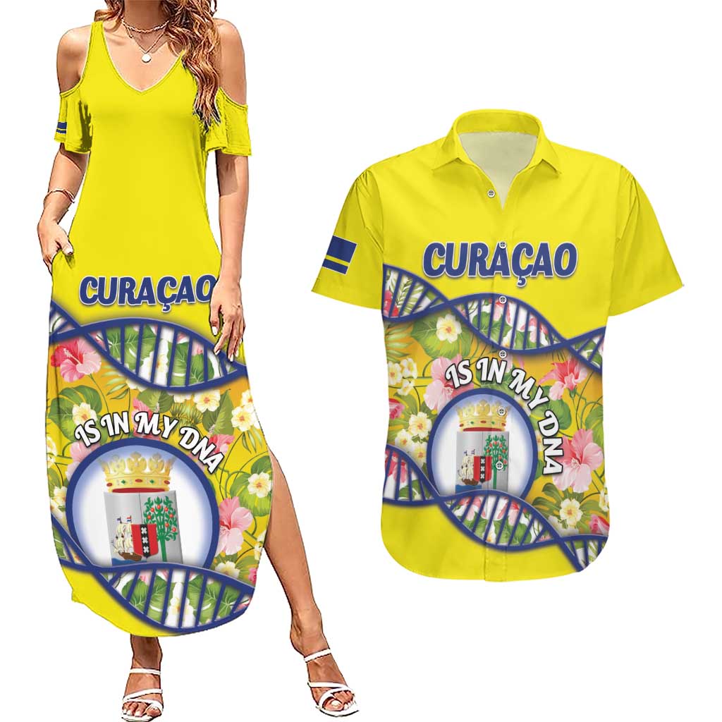 Personalized Curacao Is In My DNA Couples Matching Summer Maxi Dress and Hawaiian Shirt - Wonder Print Shop