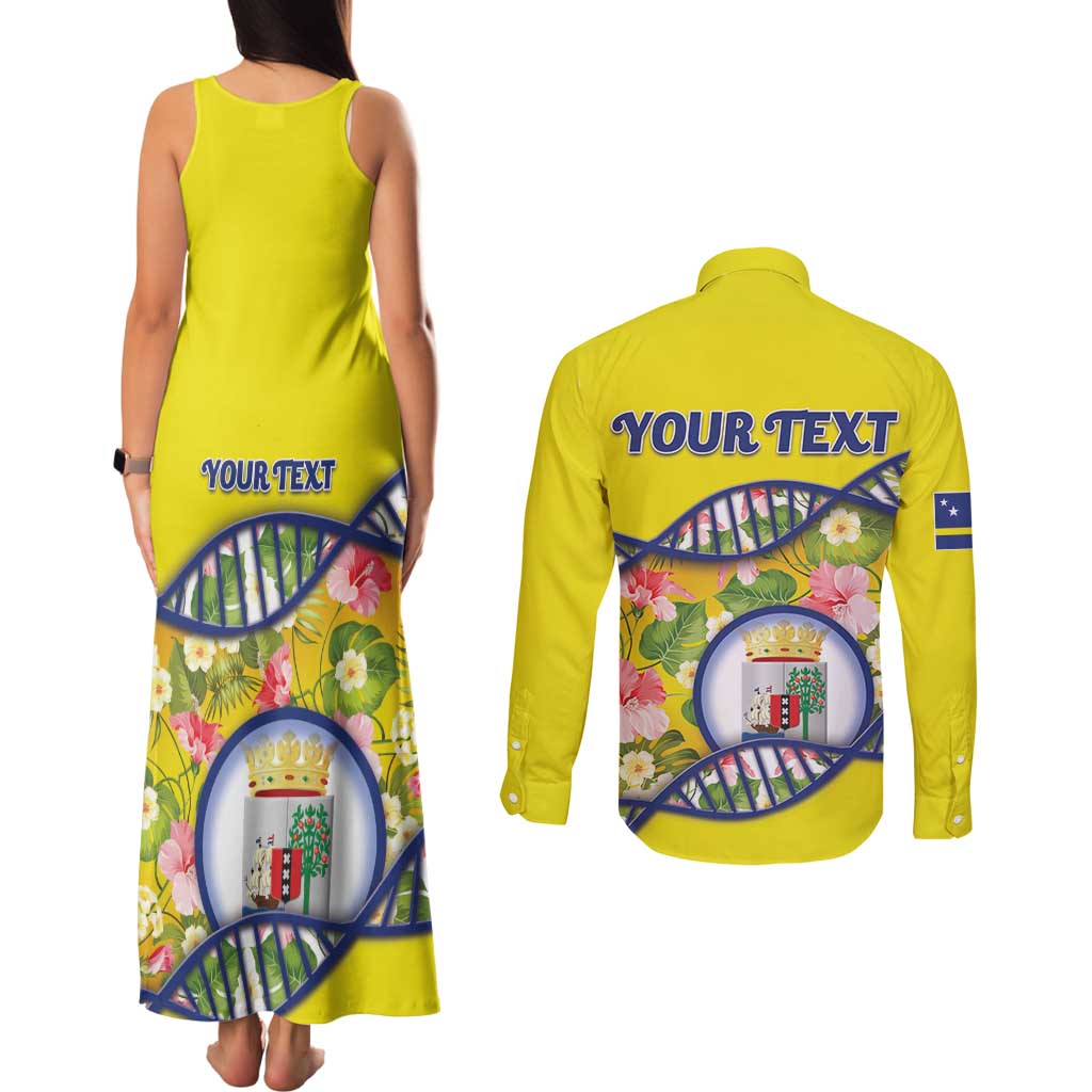 Personalized Curacao Is In My DNA Couples Matching Tank Maxi Dress and Long Sleeve Button Shirt - Wonder Print Shop