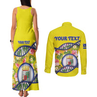 Personalized Curacao Is In My DNA Couples Matching Tank Maxi Dress and Long Sleeve Button Shirt - Wonder Print Shop