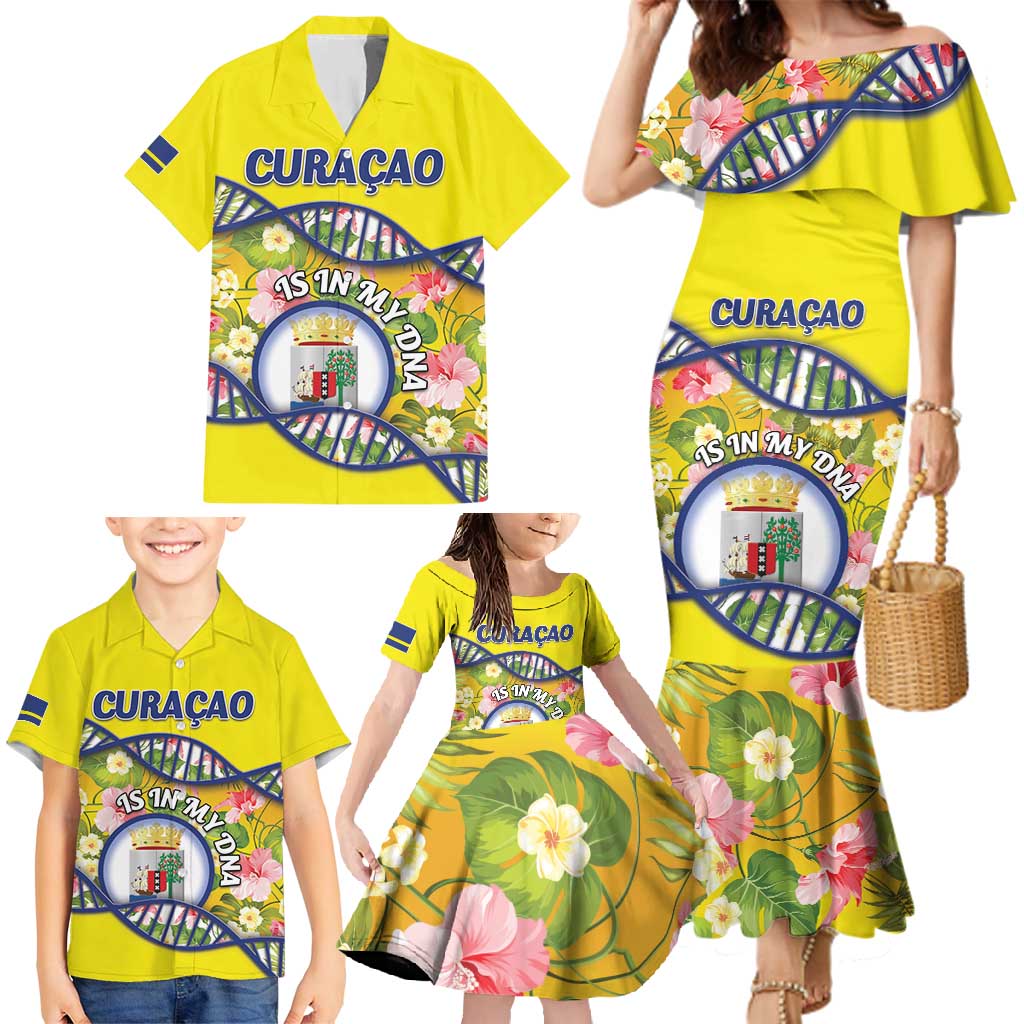 Personalized Curacao Is In My DNA Family Matching Mermaid Dress and Hawaiian Shirt - Wonder Print Shop