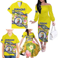 Personalized Curacao Is In My DNA Family Matching Off The Shoulder Long Sleeve Dress and Hawaiian Shirt - Wonder Print Shop