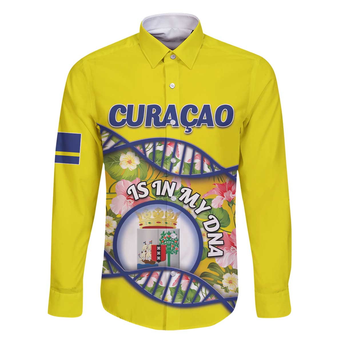 Personalized Curacao Is In My DNA Family Matching Off The Shoulder Long Sleeve Dress and Hawaiian Shirt - Wonder Print Shop