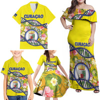 Personalized Curacao Is In My DNA Family Matching Off Shoulder Maxi Dress and Hawaiian Shirt - Wonder Print Shop