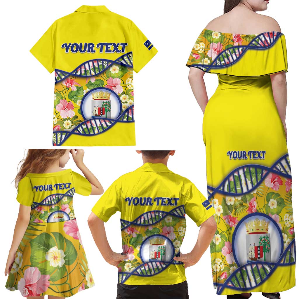 Personalized Curacao Is In My DNA Family Matching Off Shoulder Maxi Dress and Hawaiian Shirt - Wonder Print Shop