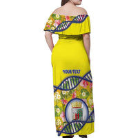 Personalized Curacao Is In My DNA Family Matching Off Shoulder Maxi Dress and Hawaiian Shirt - Wonder Print Shop