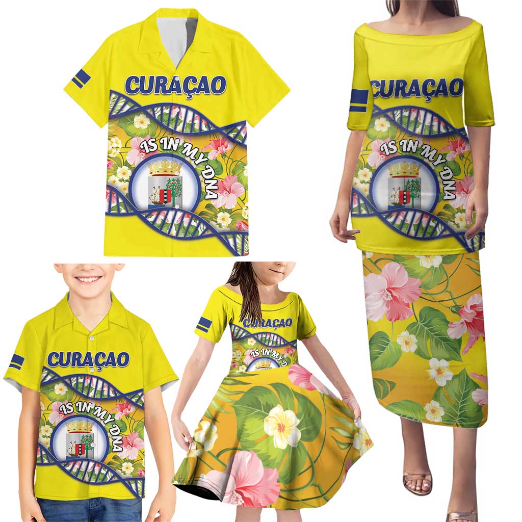 Personalized Curacao Is In My DNA Family Matching Puletasi and Hawaiian Shirt - Wonder Print Shop