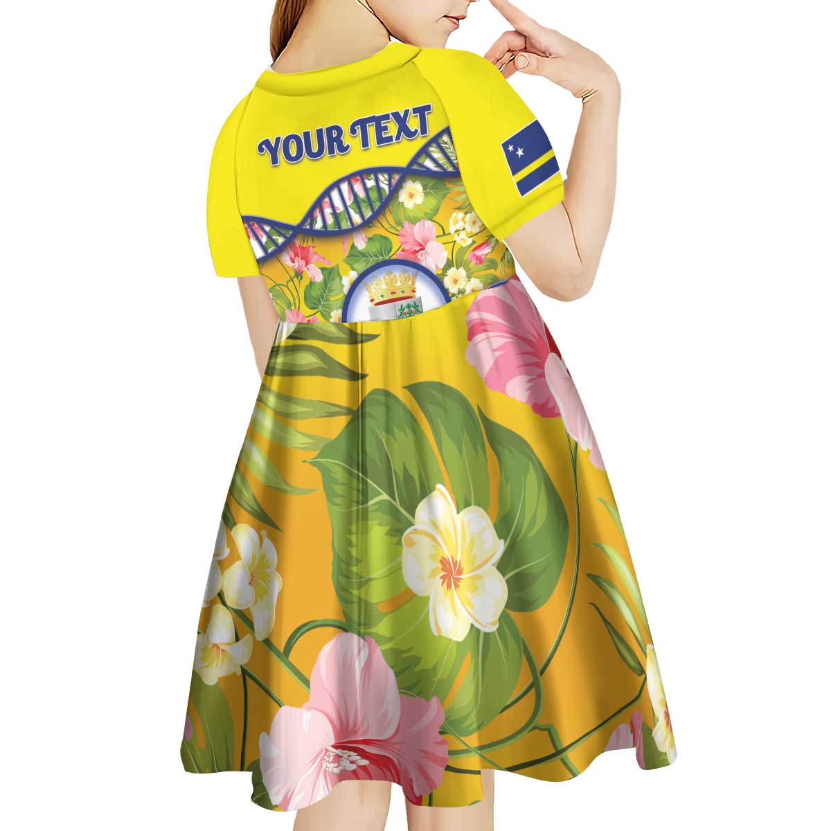 Personalized Curacao Is In My DNA Kid Short Sleeve Dress - Wonder Print Shop