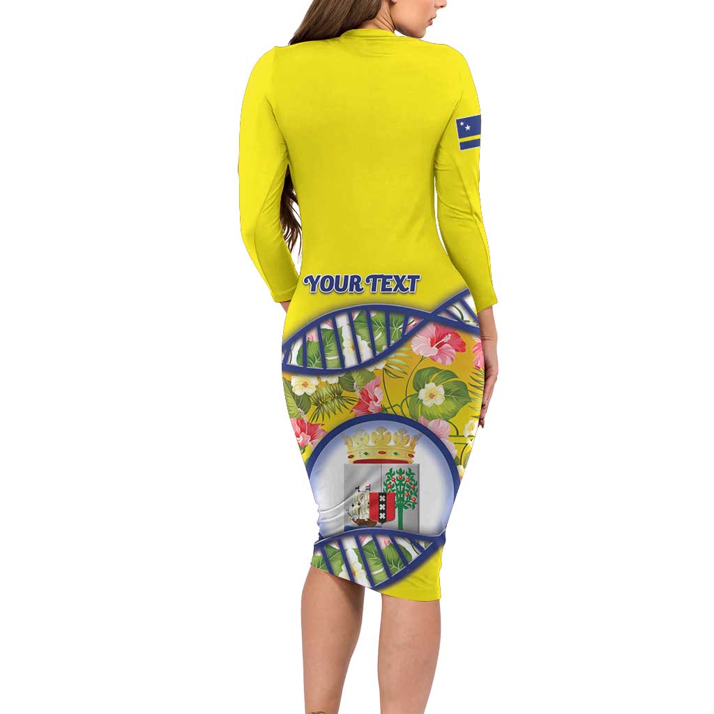 Personalized Curacao Is In My DNA Long Sleeve Bodycon Dress - Wonder Print Shop