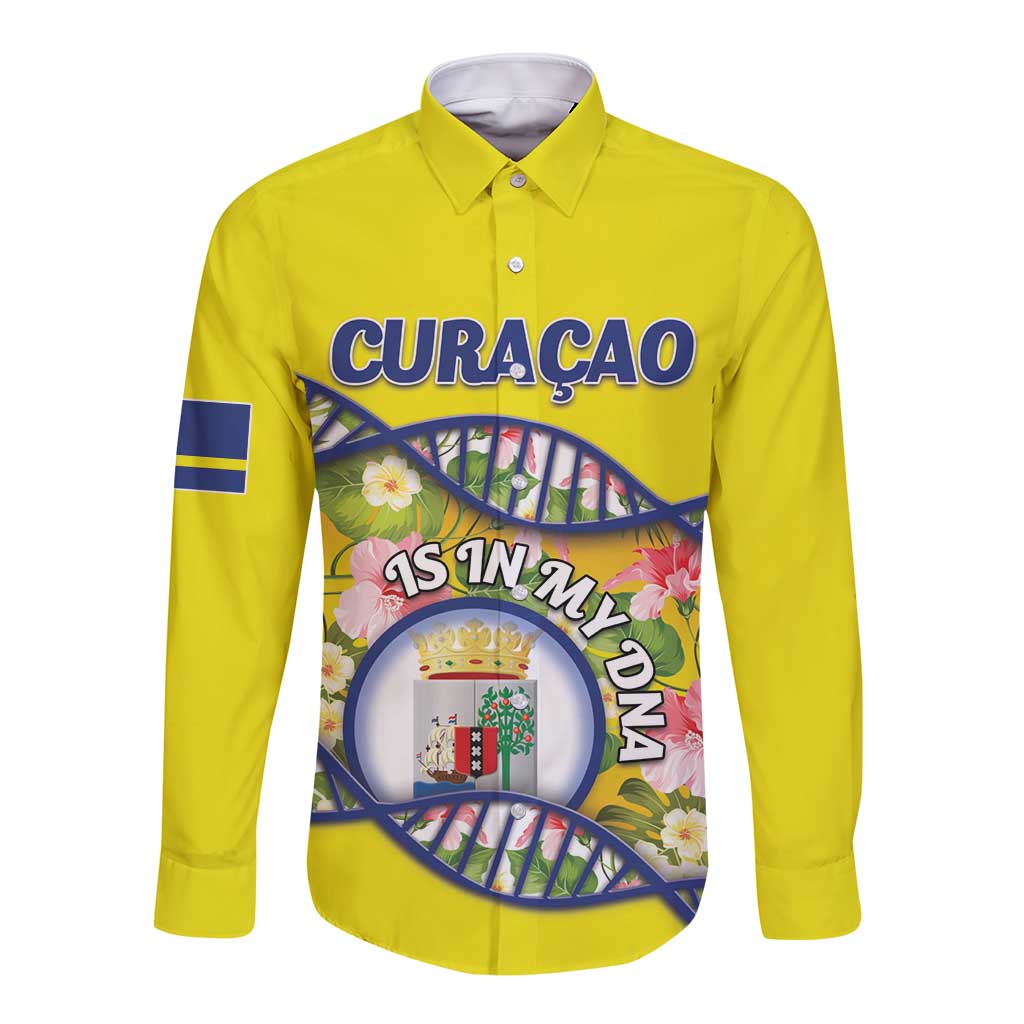 Personalized Curacao Is In My DNA Long Sleeve Button Shirt - Wonder Print Shop