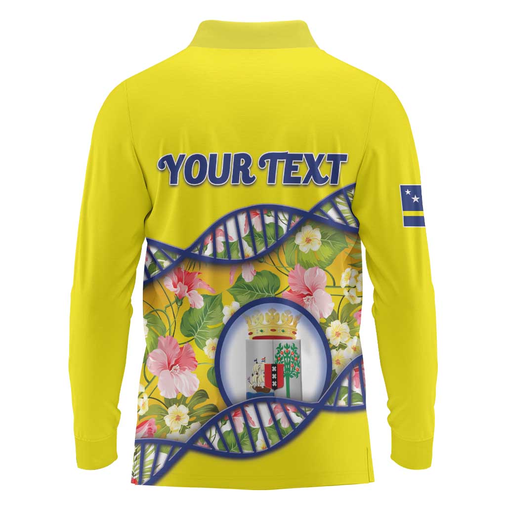 Personalized Curacao Is In My DNA Long Sleeve Polo Shirt - Wonder Print Shop
