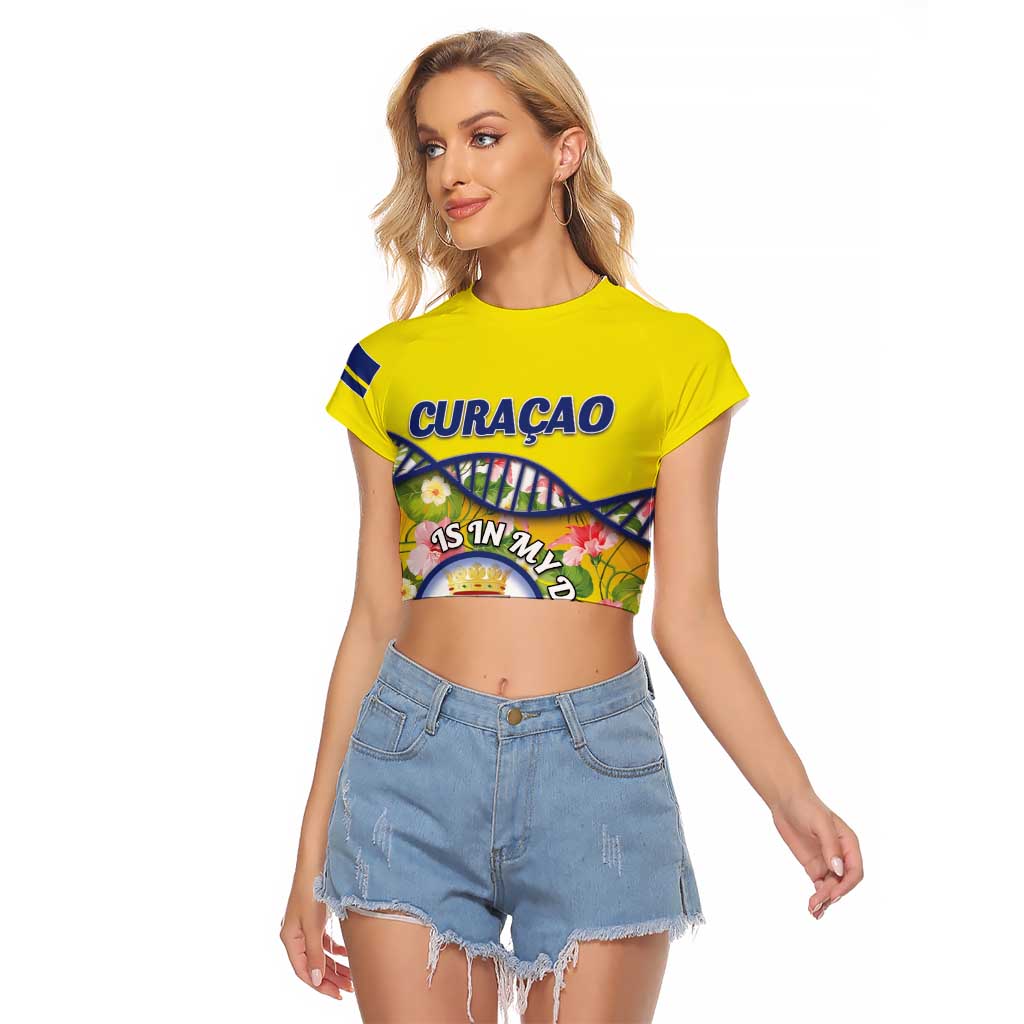 Personalized Curacao Is In My DNA Raglan Cropped T Shirt - Wonder Print Shop