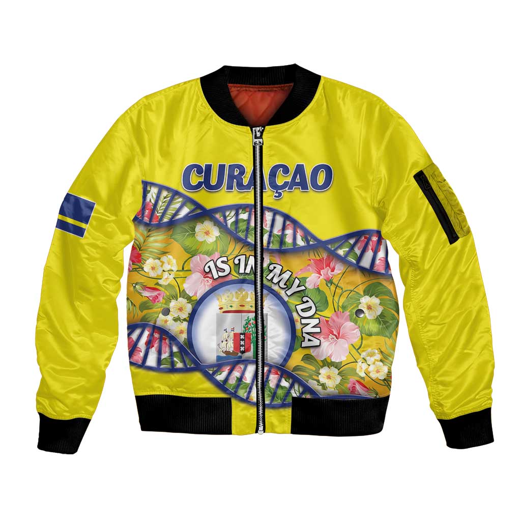 Personalized Curacao Is In My DNA Sleeve Zip Bomber Jacket - Wonder Print Shop