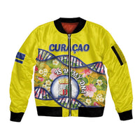 Personalized Curacao Is In My DNA Sleeve Zip Bomber Jacket - Wonder Print Shop