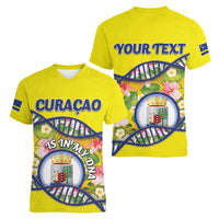 Personalized Curacao Is In My DNA Women V-Neck T-Shirt - Wonder Print Shop