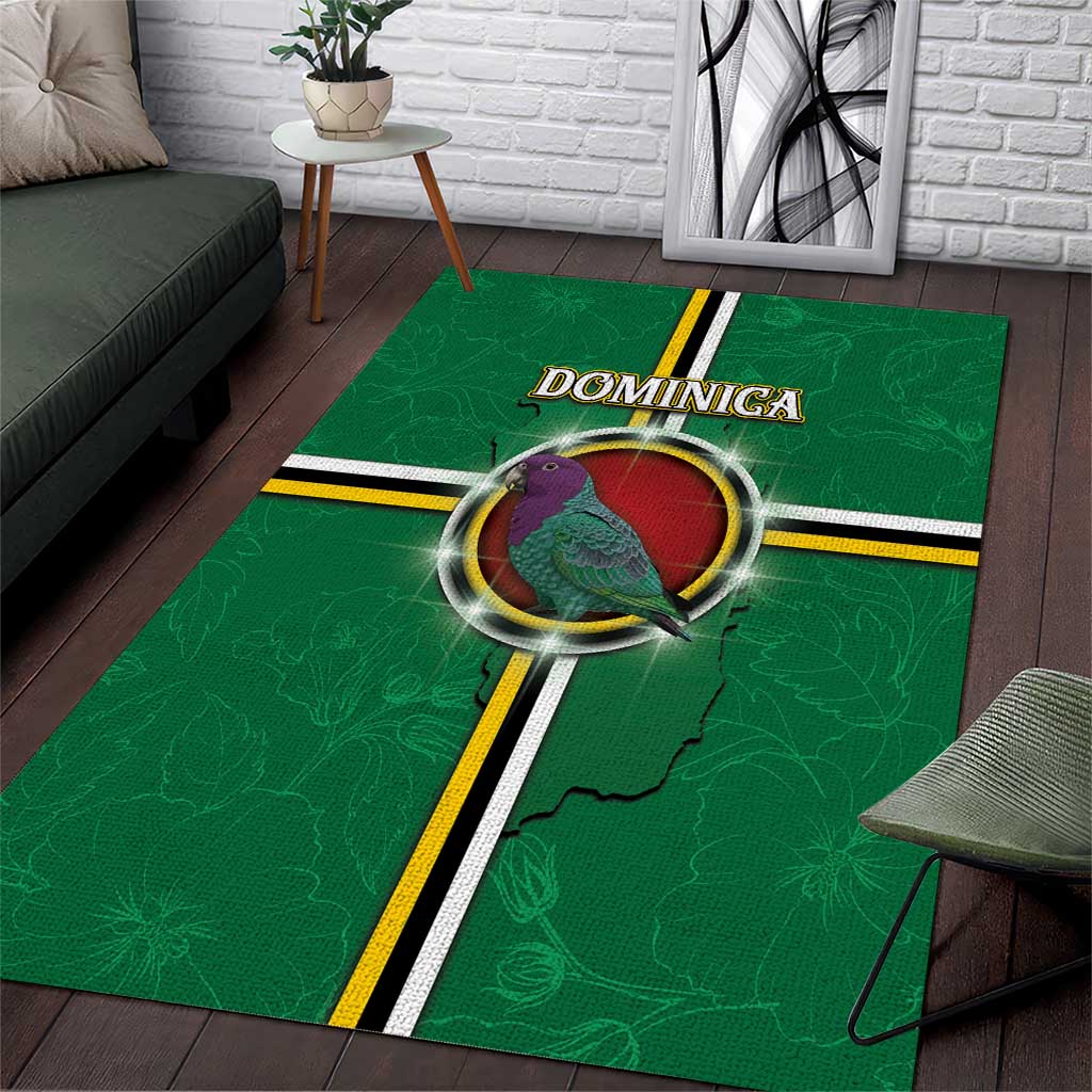 Dominica Area Rug Sisserou Parrot With Hibiscus Patterns - Wonder Print Shop